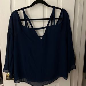 Naked Zebra navy blouse
